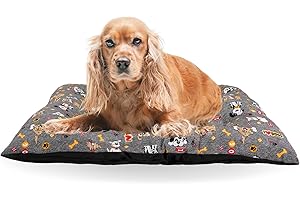 KIRA & GARA Kira&Gara® Cama para Perro - Colchoneta para Perro - Cojín Perro - Colchón Perro (M - 75x55cm, Love-Dogs-Grey)
