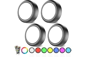 MOUJUCHI RGB Underskåp Lampor - Trådlösa LED-Lampor Batteridrivna, Dimbar Nattlampa Med Fjärrkontroll för Kök, Garderob, Trap