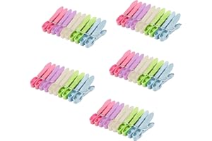 MUFEKUM 50 PCS Non Slip Laundry Pegs for Washing Line, Long Lasting Reusable Washing Pegs, Strong Grip Laundry Clips for Clothes, Jeans, Socks, Tea Towel and Photos (Light Colors)