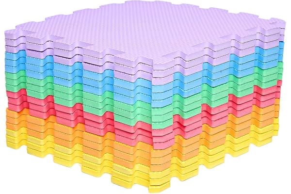 Mocosy 1 'x 1' (30cm x 30cm) Tapis de Sol imbriqués | Tapis en Mousse Douce | Tapis de Jeu | Tapis de Gymnastique (12/18 Pièces)
