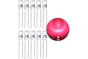 LEDWEKEI (Rojo 180 grados) 120 piezas 5mm Diodo emisor de luz LED, lámpara LED de alto brillo, potentes componentes electrónicos de bombilla