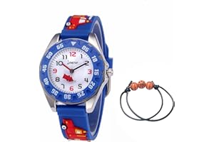 MUXIJIA Kinder Uhren für Jungen ab 3-10 Jahre, Cute 3D Cartoon Kinderuhr Silikon Armband Junge Uhr Analog Quarzuhr Digital Wasserdicht Armbanduhr