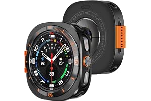 Amizee Metallfodral kompatibelt med Samsung Galaxy Watch Ultra (2025/2024) 47 mm med bakfodral, robust reptåligt skyddsfodral