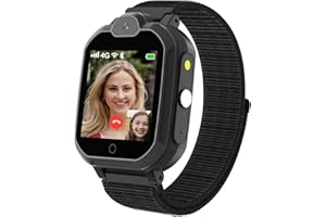 PTHTECHUS Smartwatch Niños, 4G GPS Reloj Inteligente niños con WiFi Videollamada Chat de Voz Podómetro SOS Alarma Juego Reloj Teléfono para Niños Niña 4-12 Años