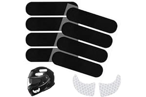 DOPENSPI 10PCS Black Reflective Tape, Reflective Stickers with 2 Devil Horn Stickers Motorcycle Helmet Decals Universal Reflectors Sticker Night Visibility Safety Decal for Motorcycles Helmets