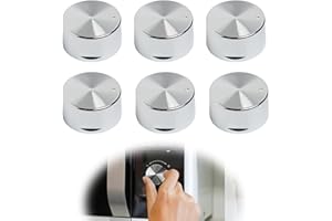 ICYWINK Gasherd Knöpfe, 6 Stück 6mm Universal Drehknopf Set,Küchenherd Gasherd Backofen Küchengeschir für Fast Alle Backofen Herdzubehör Knöpfe Schalter(Silbern)