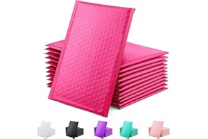 M7 PACKAGING Bubble Mailers 100 Pack, Metallic Foil Bubble Mailer Waterproof Self Seal Shipping Gold Silver Black or Pink, Padded Envelopes for Mailing Packaging (Pink, 120x165mm)