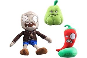 uiuoutoy 3 unids/set plantas y zombis juguetes de peluche squash pimienta gris Zombie peluches suaves muñecas de peluche niños regalo