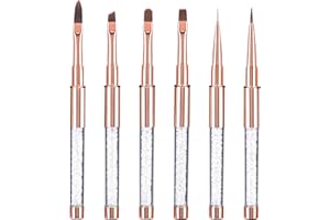 KIPERLINE 6 Stücke Nagel Pinsel mit Deckel für Nägel, UV-Gel, Acryl,Nagel pinsel, Nagelgel Pinsel,Pinselset Teilig für Nailart