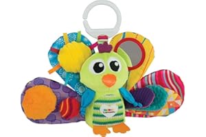 LAMAZE Jacques the Peacock, Clip on Pram and Pushchair Newborn Baby Toy, Sensory Toy for Babies Boys and Girls from 0 to 6 Months