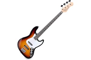 Rocktile Fatboy II SB E-Bass Sunburst - Jazz-Style E-Bass - 2 Single Coil Tonabnehmer - Korpus: Linde - Griffbrett: Palisander - Mensur: 34" Longscale - Sunburst