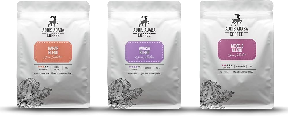 Addis Ababa Coffee - Etiyopya 3'lü Kahve Deneme Seti 750 Gr. (Moka Pot)