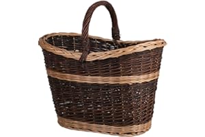 e-wicker24 Cesta Portalegna da Interno in Vimini Porta Legna da Interni Fatto a Mano Cesta in Vimini per Legno Cestino per tronchi Ceste per Legna da Interno