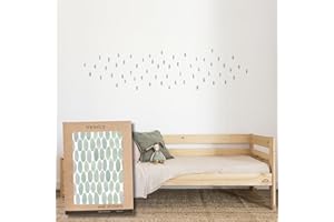 TRESXICS Pegatinas Pared Decorativas Infantiles Gotas Acuarela, 59 Piezas, Vinilo Adhesivo Pared Original y Duradero, Efecto de Papel Pintado Infantil, Fácil Aplicación y Removible (Verde)