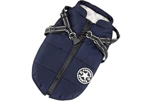 Aiboria Manteau d'hiver pour Chien Coupe-Vent Imperméable 2 en 1 Chiot Petit Gilet avec Harnais Veste Chaud Rembourré pour Chien