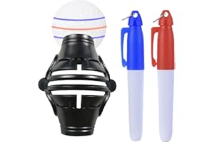 Aurum And Adorn Golf Ball Marker - 360-Degree Triple 3-Line Golf Alignment Kit with Pens - Black