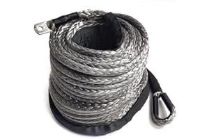 DEEDUUD Windenseil 10mm x 30m, Synthetisches Seilwinde 10,8 T mit Schmelzpunkt 150 ℃ für LKW Boot Offroad Geländewagen Windenseilführung