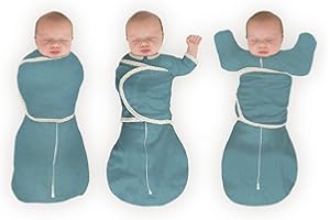 SwaddleDesigns 6-Way Omni Swaddle Sack, Baby Swaddle Blanket 0-3 Months with Arms Up Sleeves & Adjustable Wrap, Newborn Sleep Sack for Safer Sleep, Heathered Teal