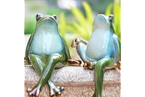 Lazy Puppy Sculptures et statues de jardin en céramique Couple de grenouille Décoration de jardin