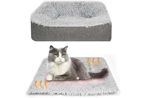 WORHUDY Self-heating Cat Pad Bed 60 x 50 cm, Self-heating Pet Pad Cat Bed Foldable, Electric-Free Heating Cat Mat for Dogs, Heated Dog Bed Blanket Machine Washable