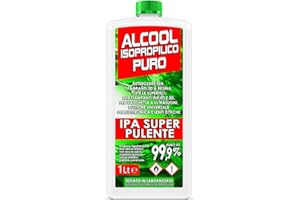 ANFEL IPA 99.9 SUPER PULENTE-Isopropanolo Alcool,Prodotto Puro al 99.9%-Alcool Isopropilico per Pulizia Casa,Ufficio,Elettronica,Pulizia Stampa 3D,Detergente per Vasca Ultrasuoni,Multiuso 1lt