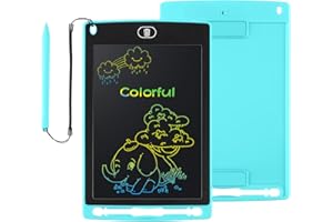 Mardiko LCD Writing Tablet 8.5 Inch Colorful Drawing Tablet Kids Doodle Scribbler Pad Graphics Boards Lock-Key Erasable Drawing Pad Writing Board for Kids Boys Girls Adults (Blue)