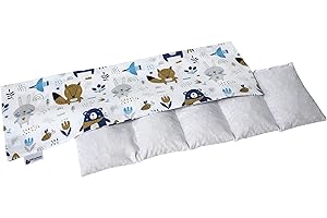 Medi Partners Termofor z pestek wiśni 5 Komorowy 800g 60x20cm 100% Bawełna Terapia ciepłem/zimnem Wyjmowana poszewka na poduszkę (Boho)