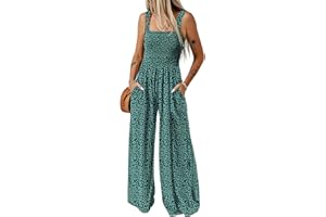 Dokotoo Tuta Donna Estiva Floreale Salopette Elegante Cerimonia Completo Cerimonia Larga Pantaloni Senza Maniche Tailleur Lungo Jumpsuit