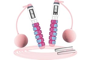 VINSOC Corda per Saltare, Resistance & Endurance con la Corda per Saltare Professionale Speed Corda con Contatore di Calorie/Timer/Manici Antiscivolo - Manico in EVA