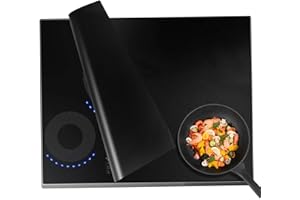 PRZRAO 52x61cm Tapis de Protection Plaque Induction, Protection Plaque de Cuisson Induction en Silicone, Tapis de Cuisson à Inductions Anti Rayures Non Slip