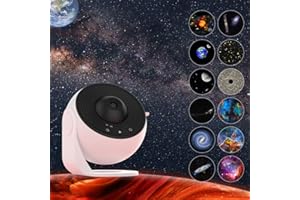 Planetarium Sternenhimmel Projector, CLUHERTVY Projektor Lampe Sternenhimmel mit 12 Filmscheiben, Sternenhimmel Nacht Projektor Lampe, Moon Nachtlicht für Kinder Erwachsene Deckenschlafzimmer, Party