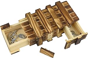 Coriver Casse Tête en Bois, Boîte Secrète Magique Casse-tête en Bois avec 2 Compartiments Secrets, Boite Casse Tete, Casse Tete Enfant Adulte, Cadeau Jouet Educatif Boite Souvenir pour Cadeau de Noël