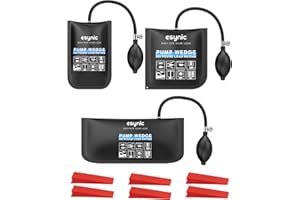 ESYNiC 3PZ Pompa ad Aria per Installazione Finestre Porte, Kit 3x Cuscino Gonfiabile con Cunei Plastica, Car Air Wedge Pump per Sollevamento di Mobili Sportelli Auto Riparazione Uso Domestico