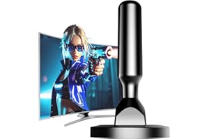 SZKALAK Antenne TV Intérieur Puissante TNT HD 4K 420km - Réception 360° Super Longue Portée - Base Magnétique Forte Installation Facile - Câble Coaxial 3M Haute Qualité pour Téléviseur/Décodeur