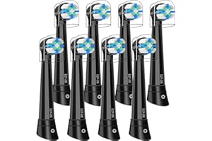 DEBIZZ 8er IO Aufsteckbürsten Kompatibel mit Oral B iO 2/3/4/5/6/7/8/9/10 Elektrische Zahnbürsten, IO Zahnbürste Aufsätze Kompatibel mit Oral B, Medium Borsten (Schwarz)