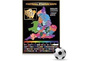 Brick Nest Football Grounds Scratch Off Map - 92 UK Stadiums 2025/26 Season (A1)