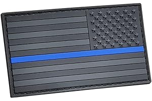 2AFTER1 Blue Line America USA Flag PVC Patch (Right Shoulder, Reversed, Subdued)