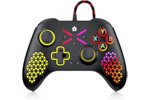 Lapezei [Upgrade-Paket erforderlich] Verdrahtet Controller für Xbox One Kompatibel mit Xbox Series S/X/PC Windows 7/8/10/Android/ios mit Flash Lighting Bars/Vibration/3.5 mm Audio