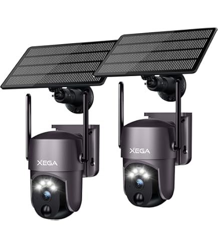 Xega 3G/4G LTE bewakingscamera voor buiten, met simkaart, draadloos, PTZ IP- camera, outdoor, met 2K kleuren-nachtzicht, 355°/95° draaibaar, TF-kaartsleuf, PIR-detectie, 2-weg audio, IP66 waterdicht
