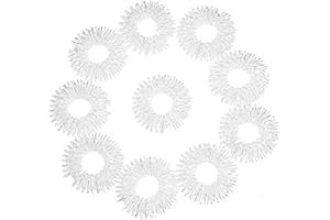STONHAM 10 Pack Spiky Acupressure Finger Massage Rings: Silent Relief, Pain, Circulation, Stress, Therapy (Silver)