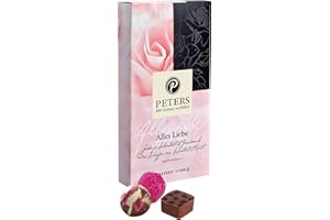 ‎PETERS MIT GENUSS VERFÜHRT Peters Mit Genuss verführt | Alles Liebe | Mit Alkohol | Pralinen-Mischung | Trüffel | Hochwertige Pralinen | Frauen | Pralinés | Schokolade | Geschenkidee | Made in Germany | 100g
