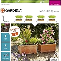 Gardena Erweiterungsset Pflanztröge: Das Balkon-Bewässerungssystem erweitert Ihre Micro-Drip-Start Sets Pflanztöpfe M um…