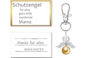 MKISHINE Geschenk für die Schwangerschaft,Schutzengel Schlüsselanhänger Geschenk für eine ganz tolle werdende Mama Glücksbringer Engel Glückwunschkarte Schwangerschaft Baby unterwegs