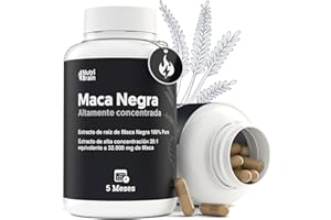 NUTRIBRAIN Maca Negra Peruana 100% Pura 32.000mg Ultraconcentrada Andina – Únicamente Maca Pura, SIN Ingredientes Adicionales Indeseados