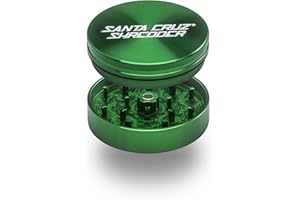 Santa Cruz Shredder Kräutermühle aus Metall, gerändelte Oberseite für stärkeren Halt, 2-teilig, 6,9 cm, Grün