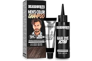 BY CAROBELS BEARDBURYS Champú de Color para Barba y Bigote Beardburys – Tinte Semipermanente para Hombre – Cubre Canas en 5 Minutos – 75 ml (Castaño oscuro)