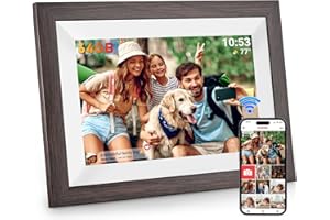 Hesmor Frameo Cadre Photo numérique WiFi 10,1" 64 Go 1280 x 800 IPS Écran Tactile LCD Rotation Automatique et Audio Partagez des Photos ou des vidéos n'importe où Via l'application Frameo Cadre Photo