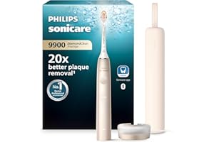Philips Sonicare DiamondClean Prestige 9900 - Sonic Electric Toothbrush with 1x A3 Premium All-in-One Brush Head and Charging Case in Champagne (Model HX9992/11)
