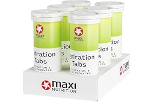 ‎MAXINUTRITION MaxiNutrition Hydration Tabs Green Apple 6er Pack, 6x10 (240g) Elektrolyte-Tabletten für erfrischendes Fitnessgetränk, Regenerierung des Mineralhaushalts, zuckerfrei, vegan, ohne künstliche Aromen
