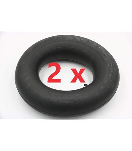 2x Schubkarrenschlauch 400x100 / 4.00-8 Zoll – Abgewinkeltes Autoventil, Hochwertige Gummimischung, Robust